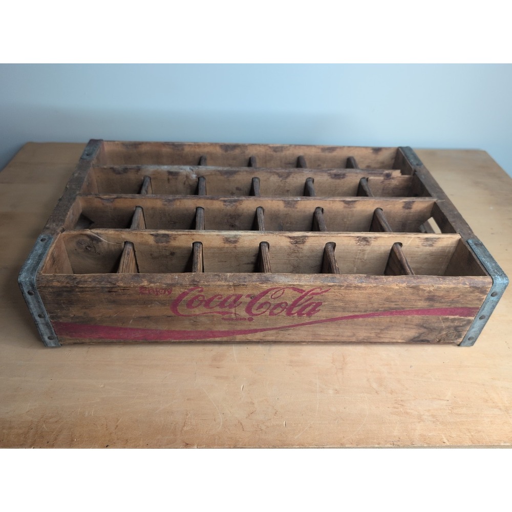Vintage Enjoy Coca-Cola Coke Plain Wood 24 Bottle Crate Wooden Carrier